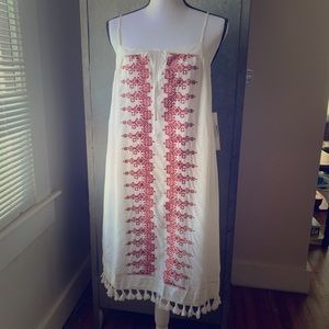 NWT Embroidered Aqua Boho Dress